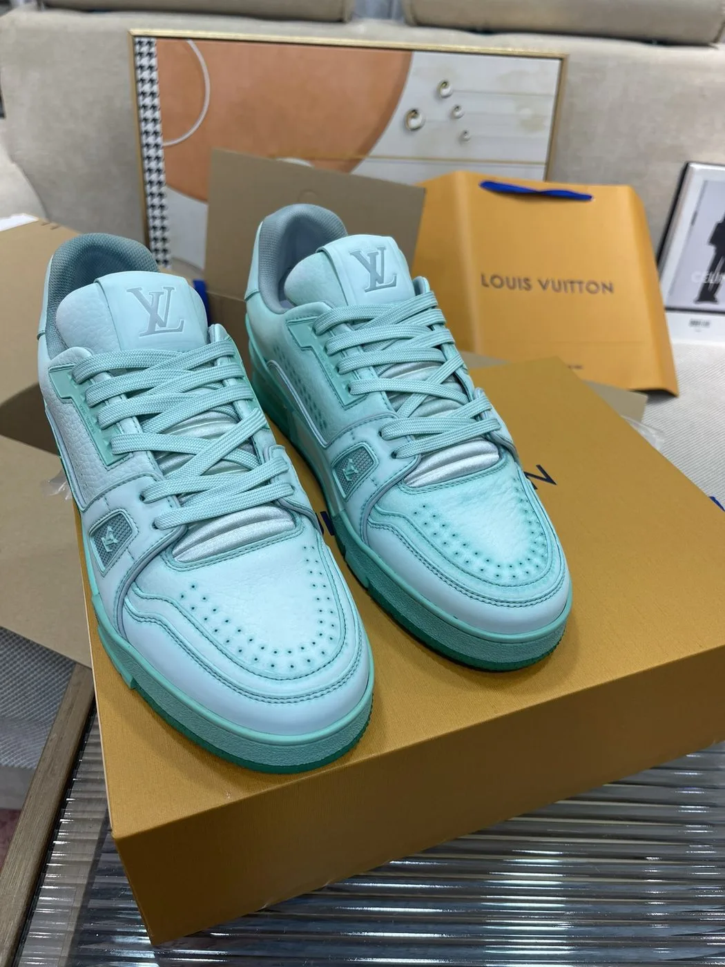 Louis Vuitton Trainer Sneaker LV Mint - Image 3