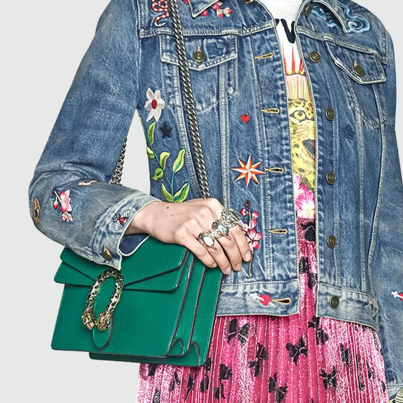 Gucci Dionysus Shoulder Bag / Green Palladium Hardware - Image 5
