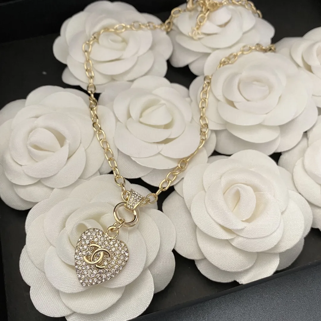 Alternative view of Chanel Twinkle Heart Chain Necklace Gold Tone