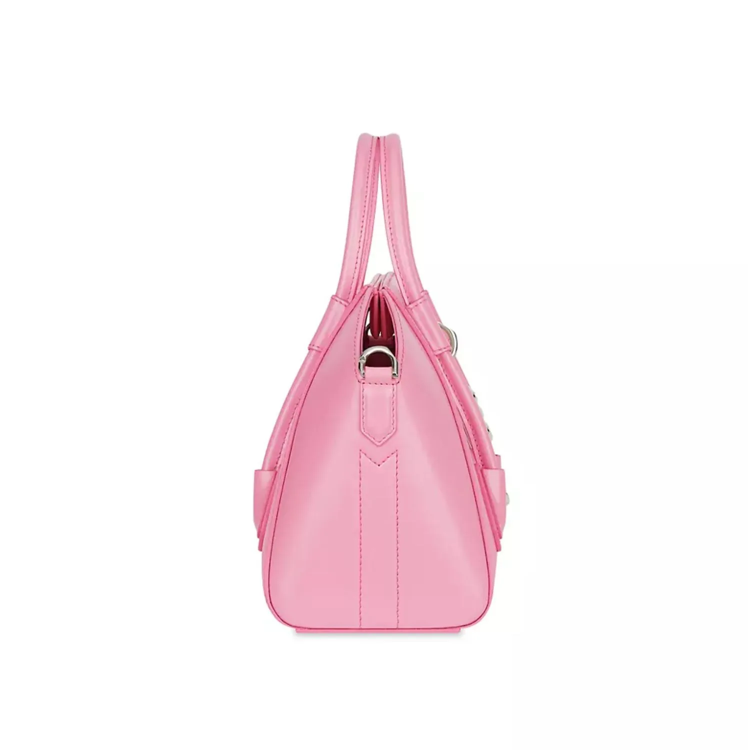 Givenchy Mini Antigona Lock Bag In Box Leather Bright Pink / - Image 3