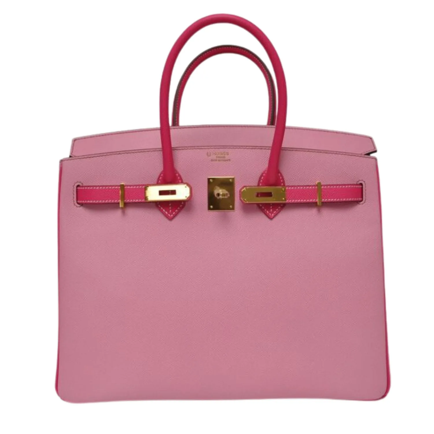 Alternative view of Hermes Horseshoe Stamp Birkin Top Handle Bag / Pink Gold Hardware