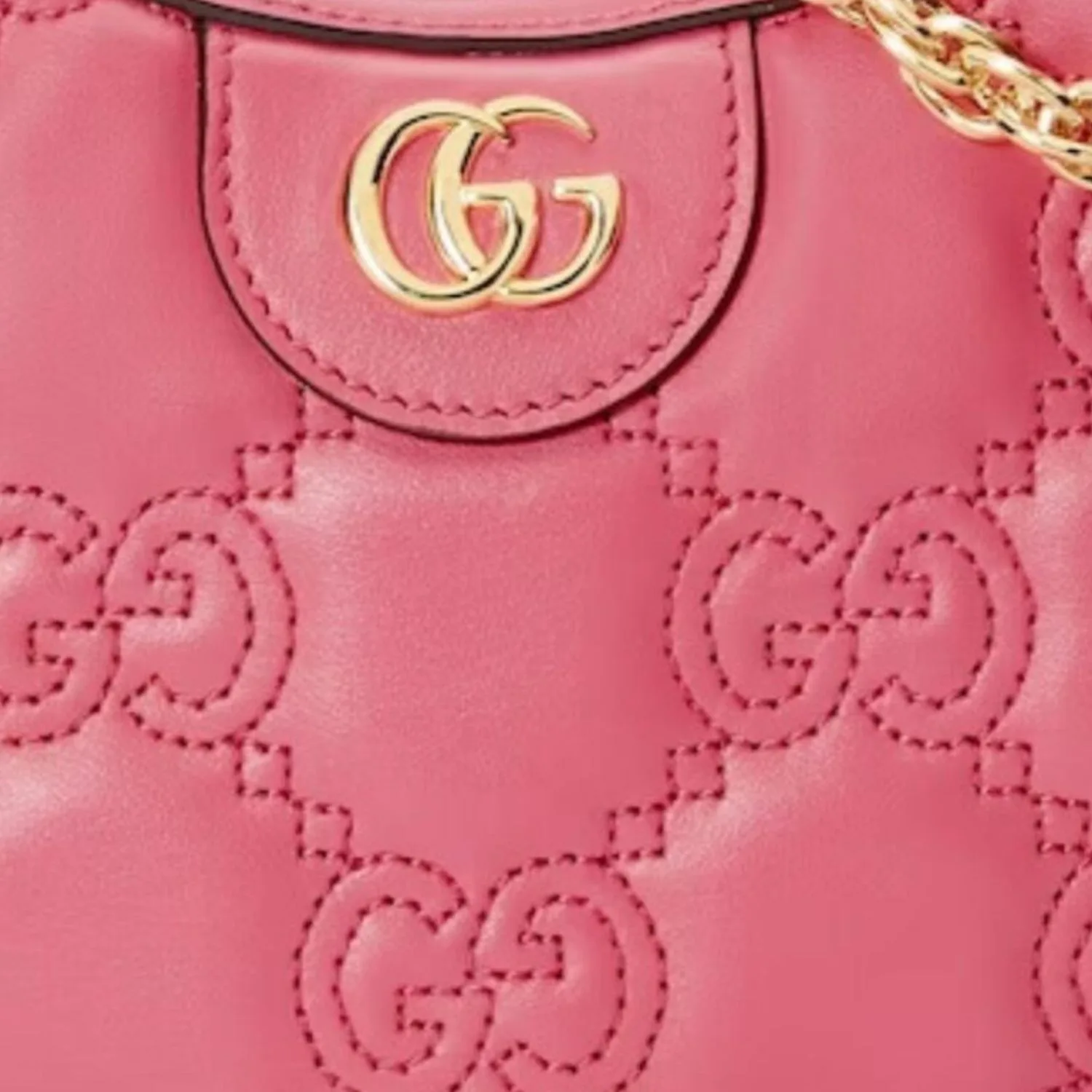 Gucci GG Matelassé Mini Pink Bag UM8IG 6627- 8.2 Inches/ - Image 3