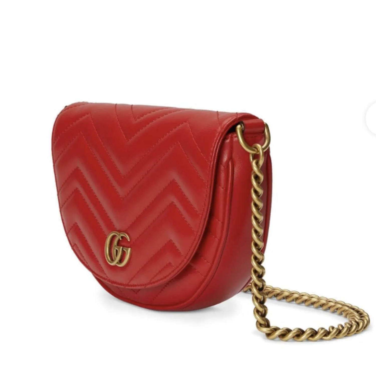 Alternative view of Gucci GG Marmont Matelassé Chain Mini Red Bag DTDHT 6832- 7.9 Inches/