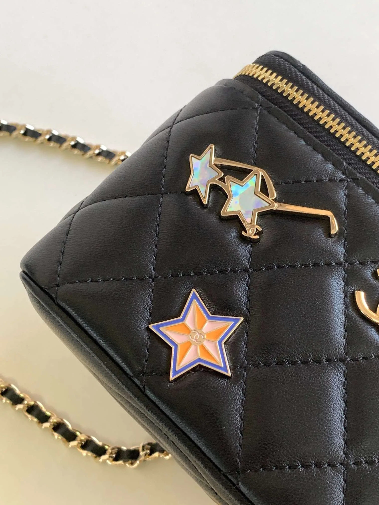 Chanel Vanity Case Shoulder Bag / Black Gold Hardware - Image 3