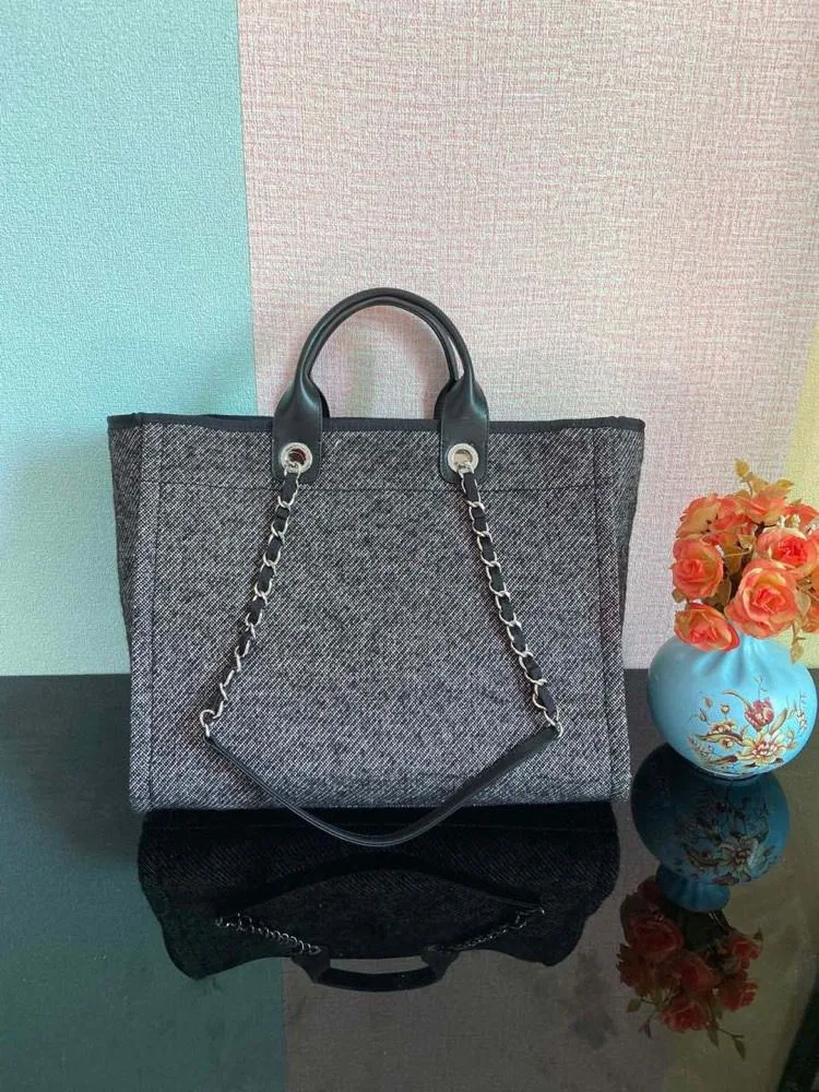 Alternative view of Chanel Large Shopping Tote Bag Grey