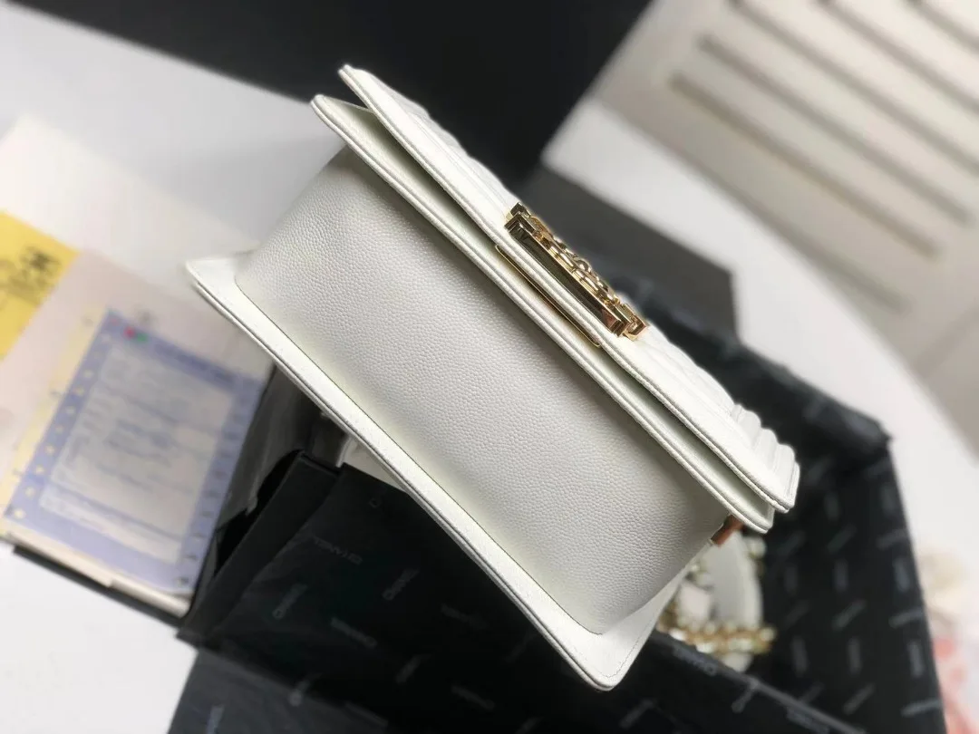 Chanel Boy Flap Small Crossbody Bag / White Gold Hardware - Image 5