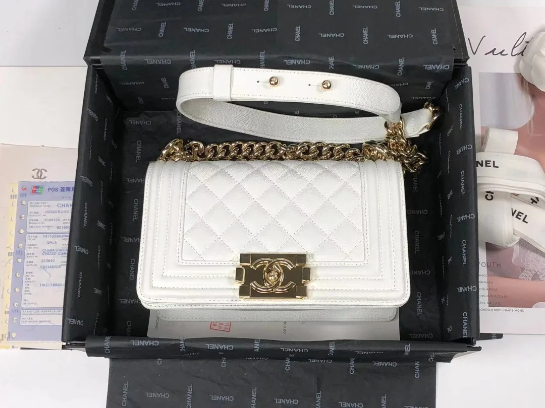 Alternative view of Chanel Boy Flap Small Crossbody Bag / White Gold Hardware