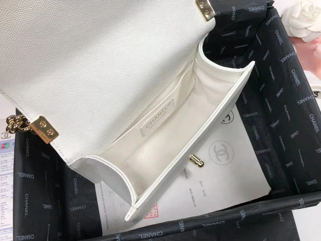 Chanel Boy Flap Small Crossbody Bag / White Gold Hardware - Image 7