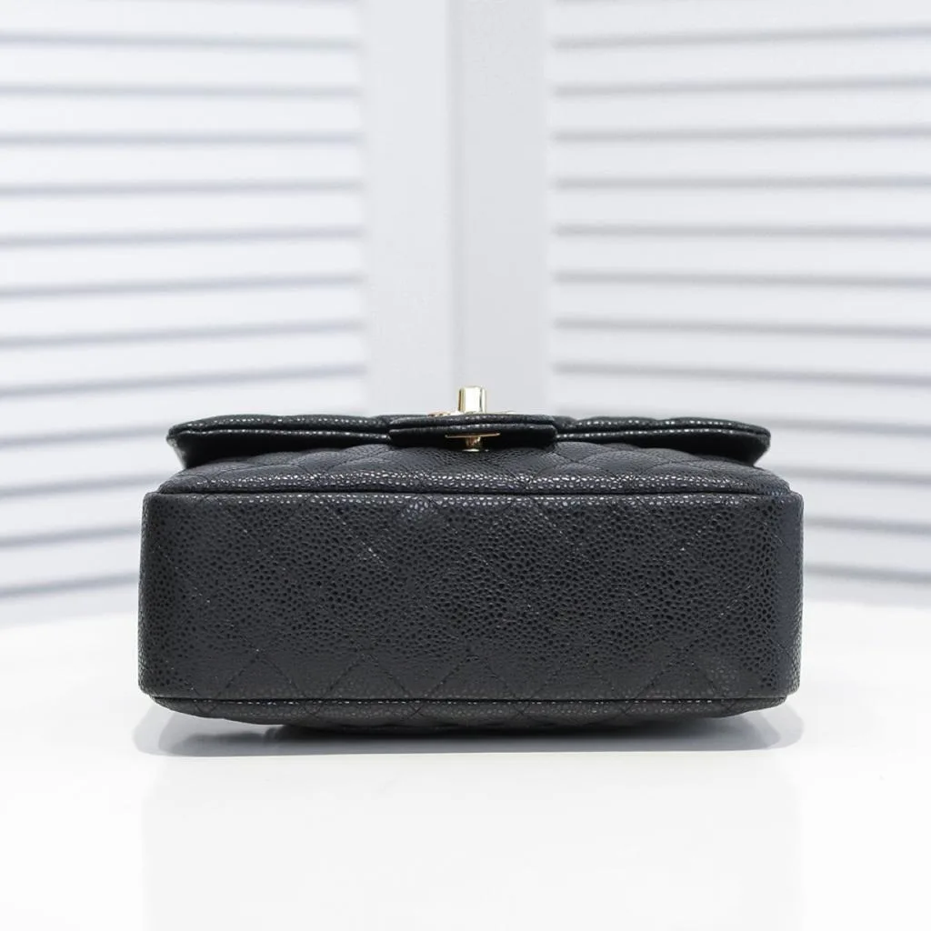 Chanel Classic Mini Crossbody Bag / Black Gold Hardware - Image 7