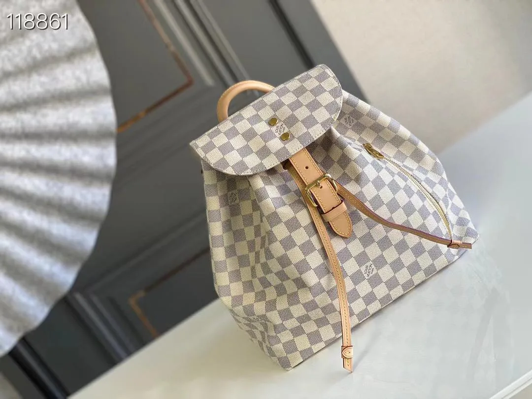 Louis Vuitton Sperone Backpack / Damier Azur Gold Hardware - Image 3