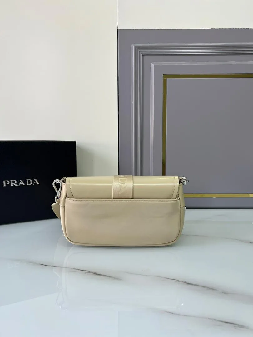 Prada Pocket Nylon And Brushed Bag Beige - Image 3