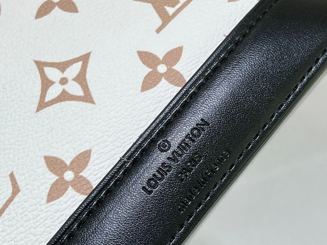 Louis Vuitton Nano Alma Top Handle Bag / White/ Brown Gold Hardware - Image 5