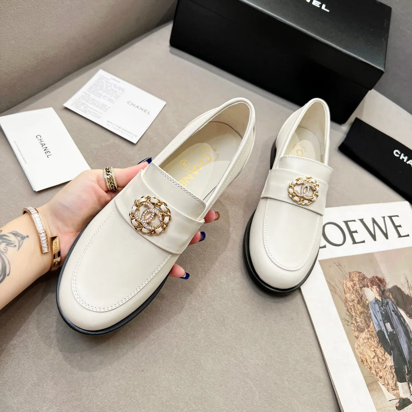 Chanel Women’s Loafers White - Image 5
