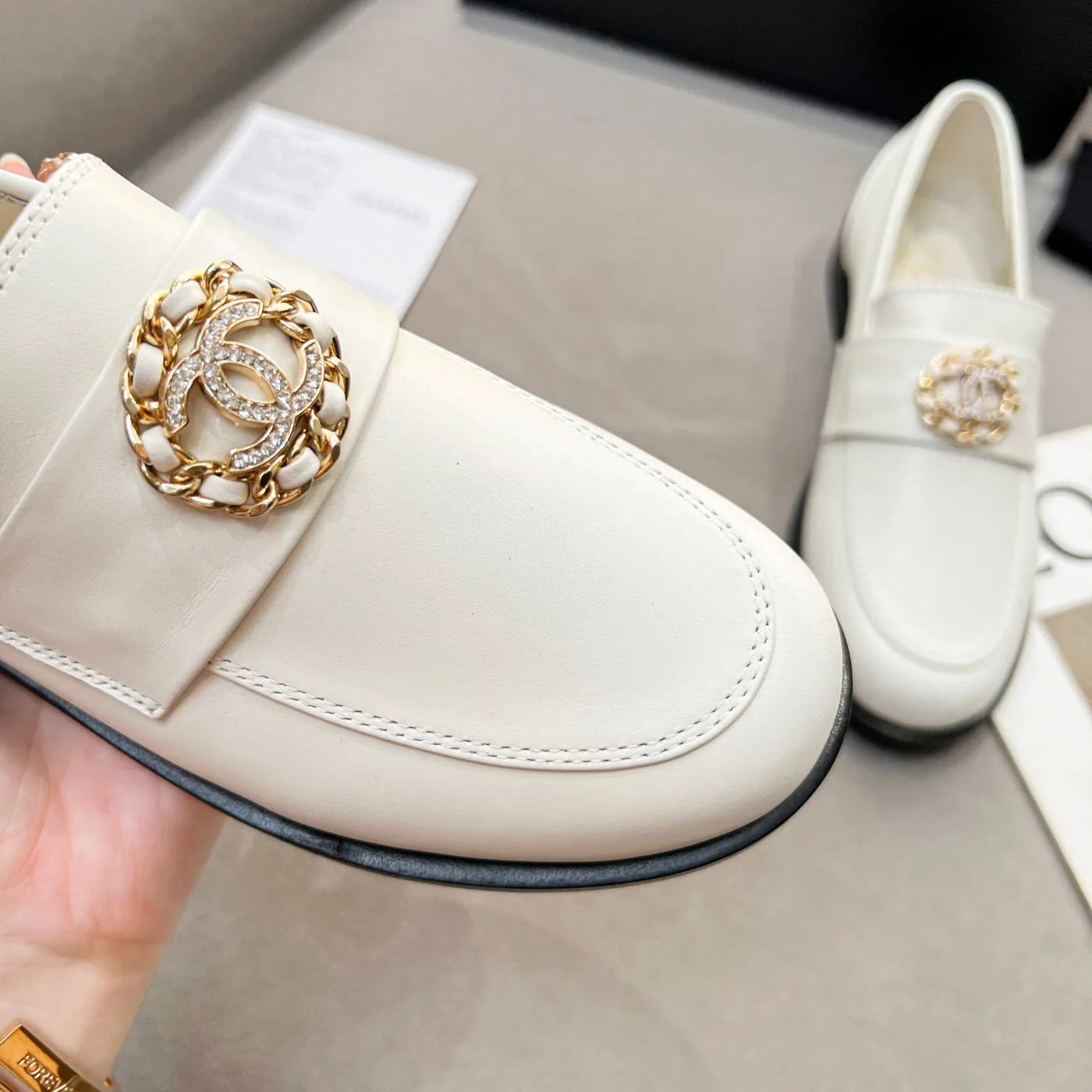 Chanel Women’s Loafers White - Image 4