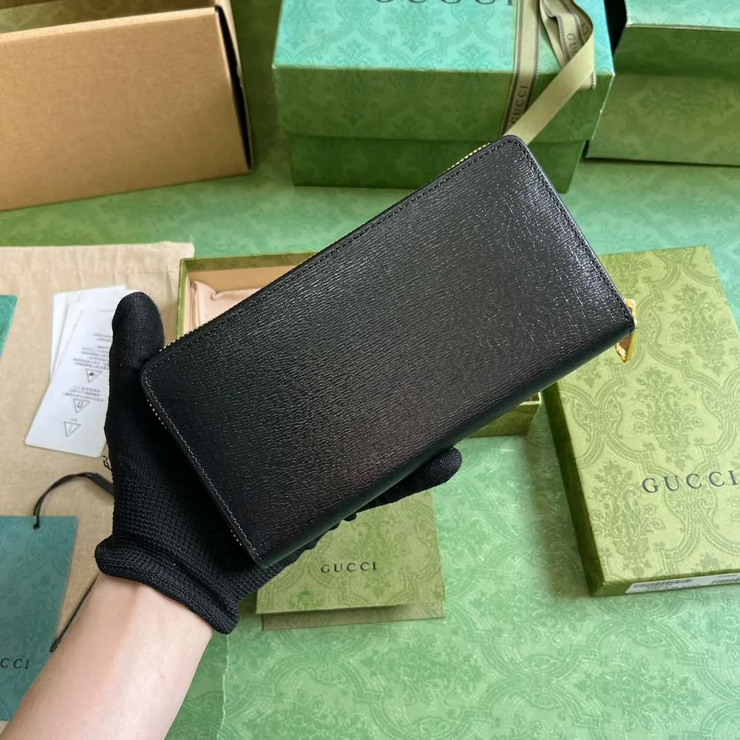 Gucci Zip Around Wallet With Script Black / - Image 10