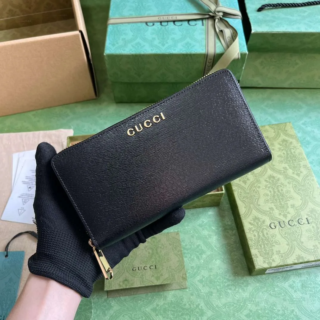 Gucci Zip Around Wallet With Script Black / - Image 7
