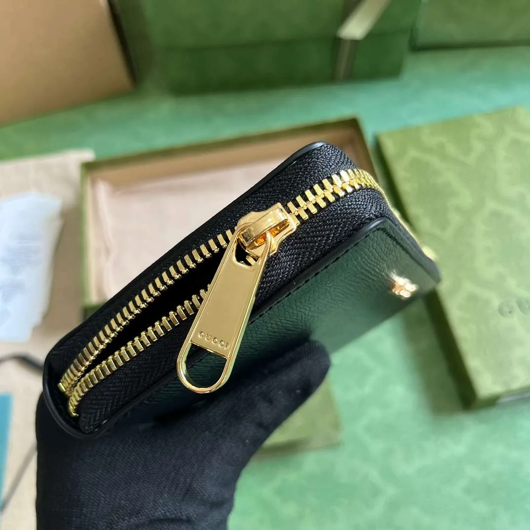 Gucci Zip Around Wallet With Script Black / - Image 5