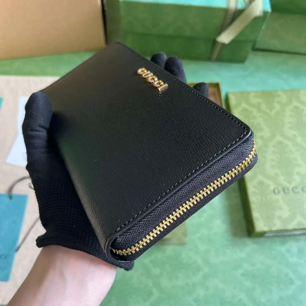 Alternative view of Gucci Zip Around Wallet With Script Black /