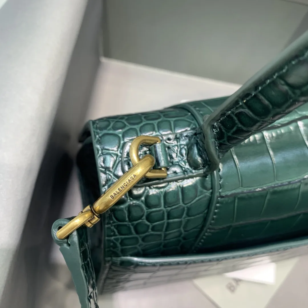 Balenciaga Hourglass Small Handbag In Dark Green - Image 5