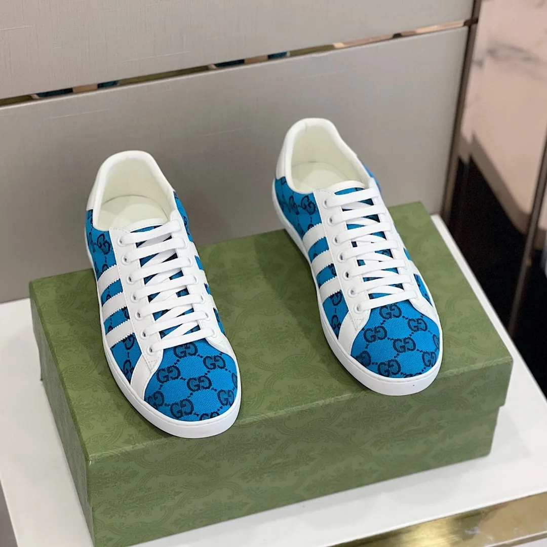 Gucci x Adidas Men’s GG Sneakers Light Blue