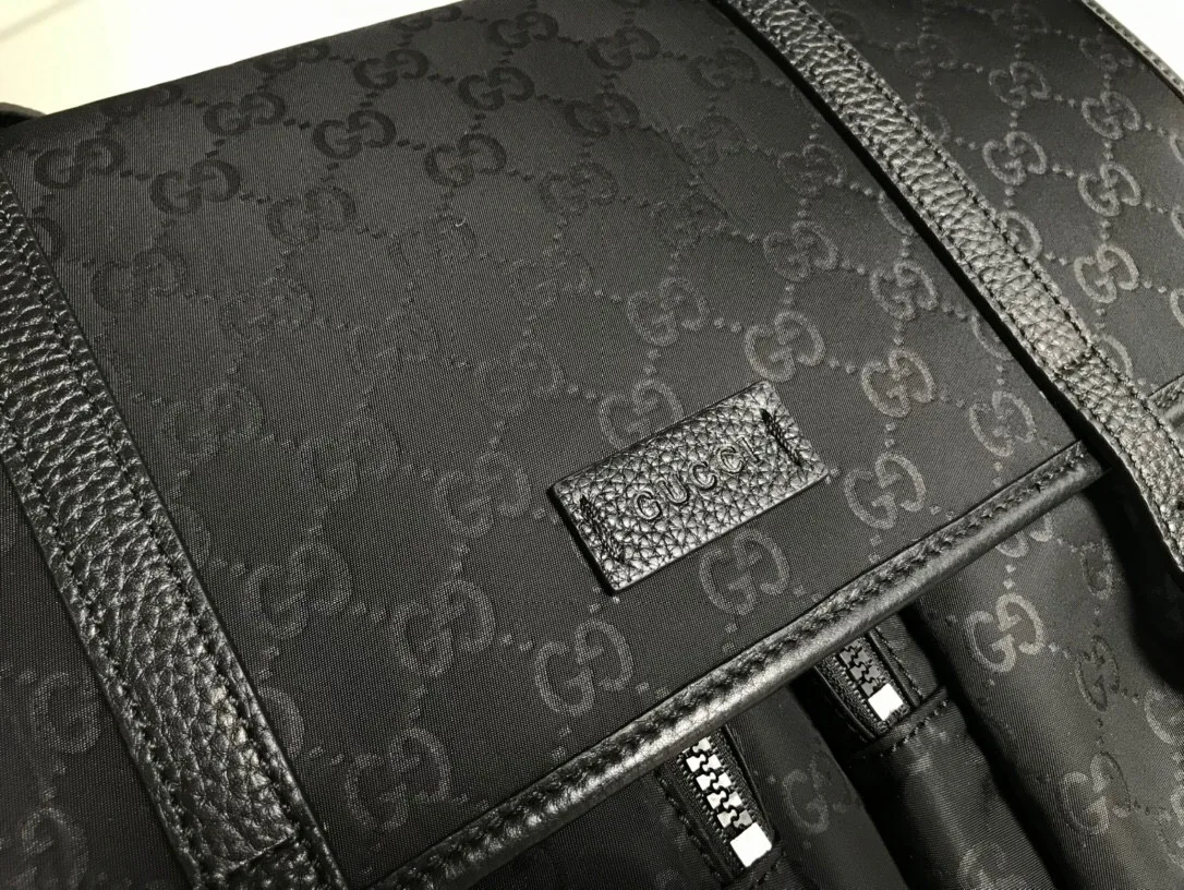 Gucci Shoulder Bag Nylon Shima Black GG Embossed / - Image 7