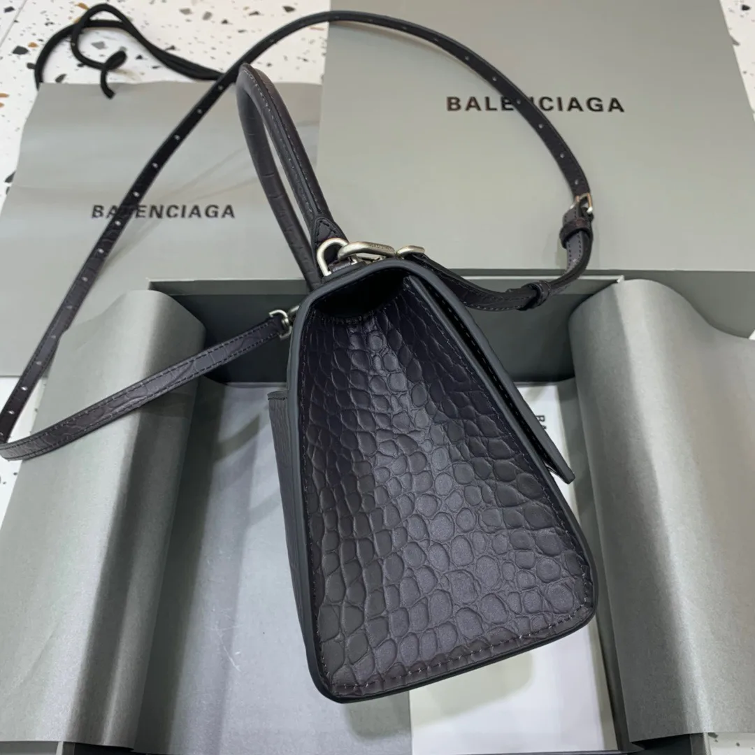 Balenciaga Hourglass Small Handbag In Dark Grey - Image 3
