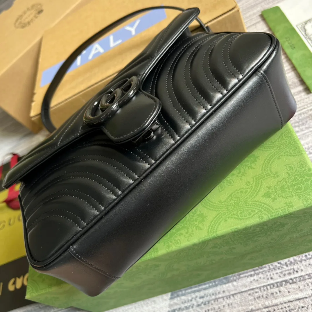 Gucci Marmont Small Matelasse Shoulder Bag Black - Image 5