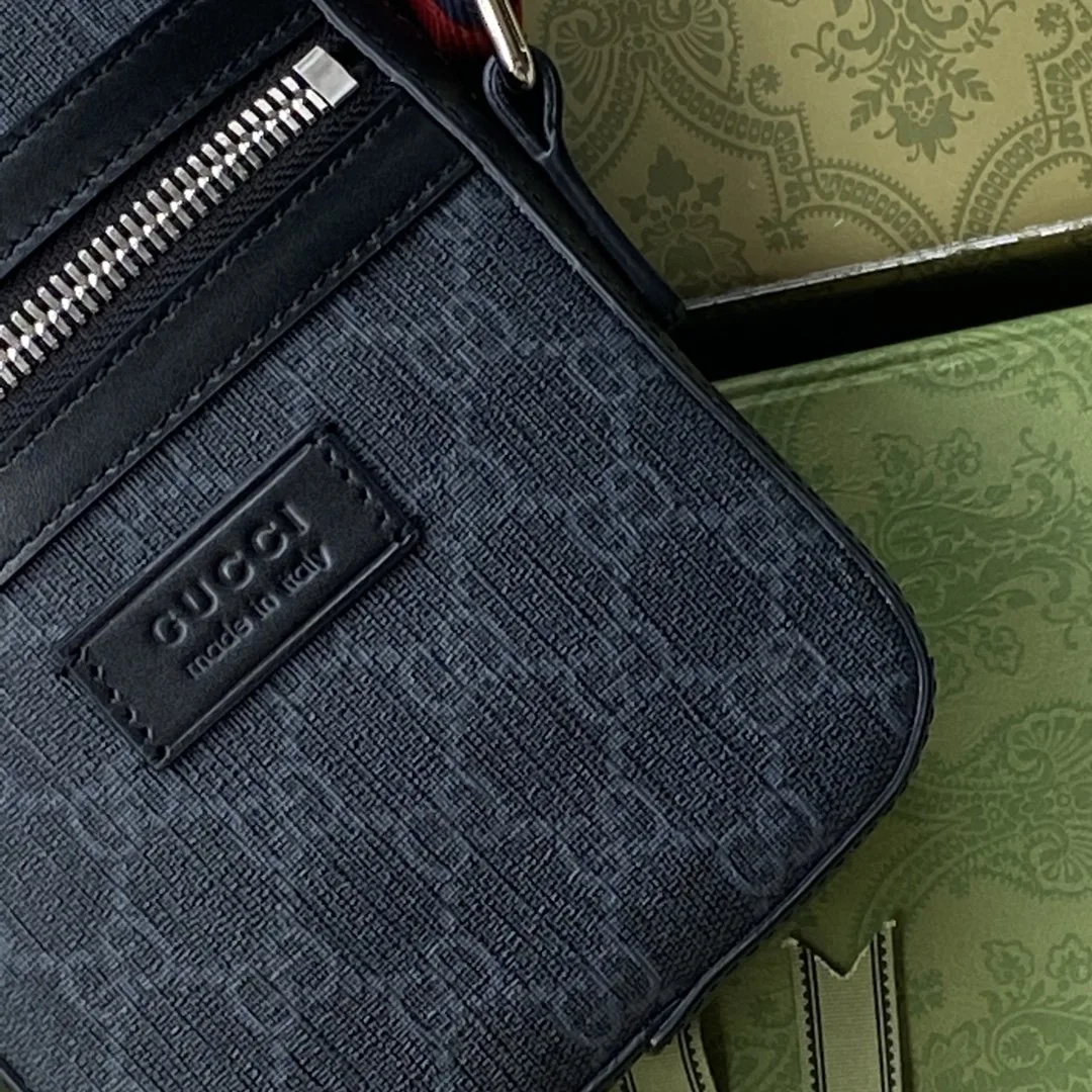 Gucci GG Messenger Bag Black/Grey GG Supreme Canvas A Material With Low Environmental Impact With Black / - Image 6