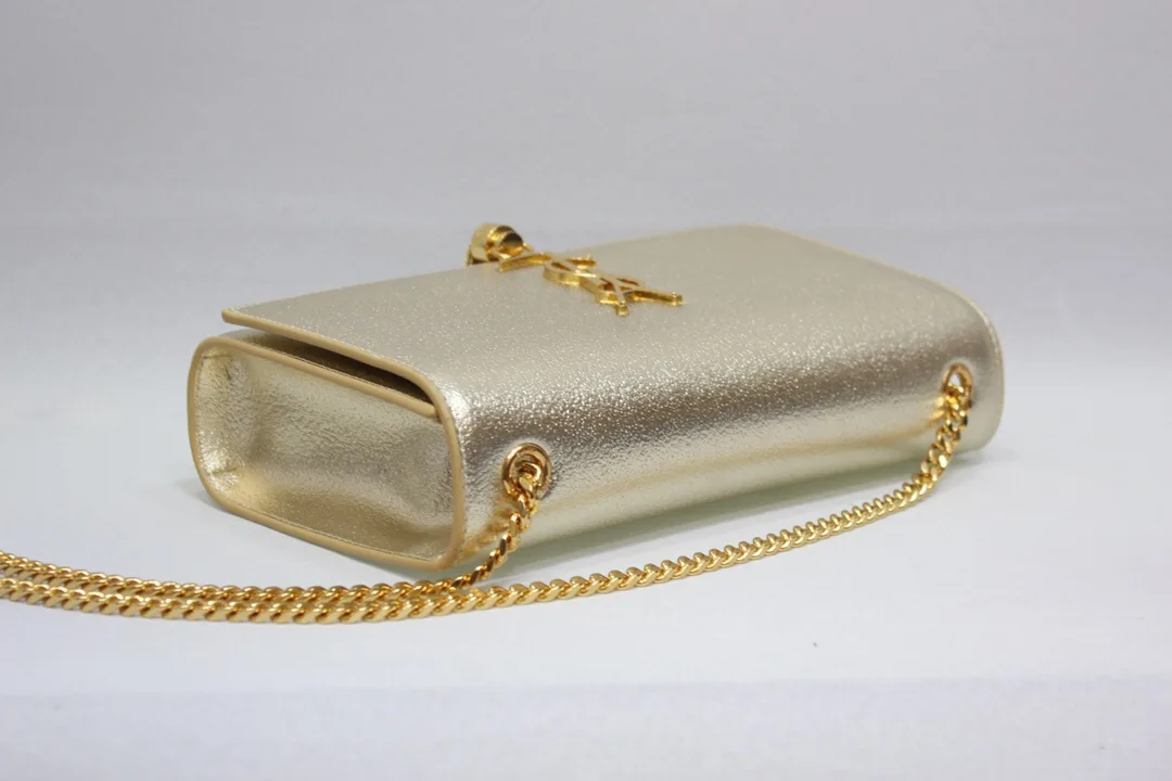Saint Laurent Kate Chain Wallet With Tassel / Yellow Copper - Image 6