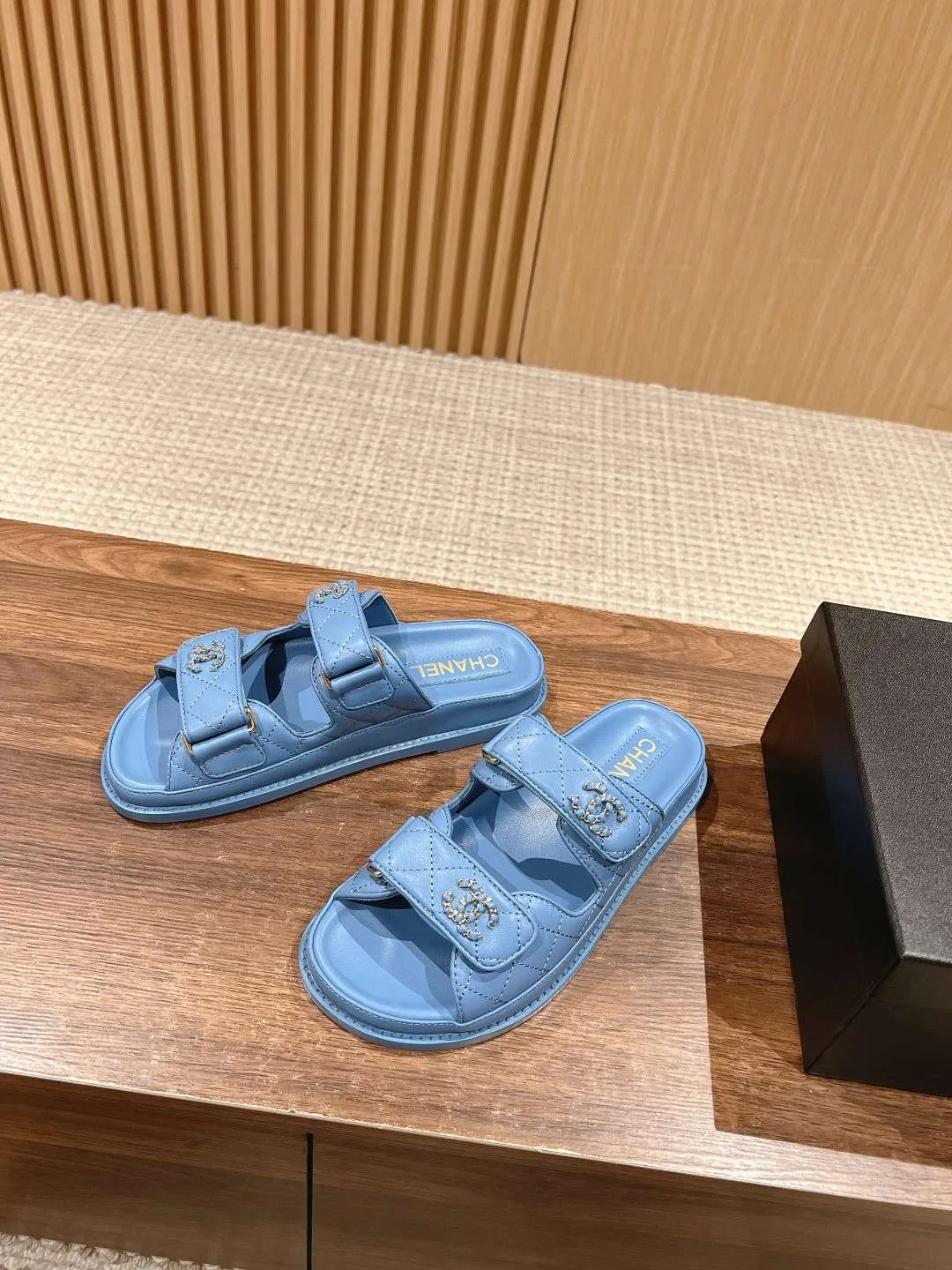 Alternative view of Chanel Sandals With Chanel Logo Blue