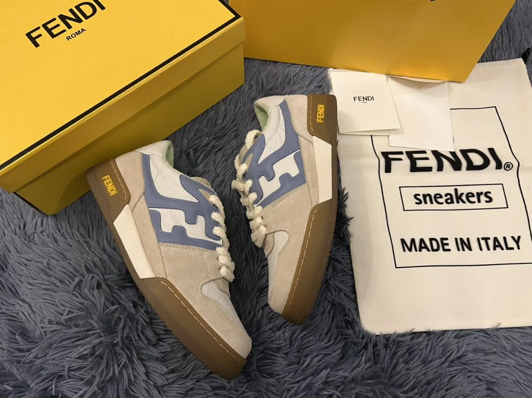 Fendi Match Low Tops Sneakers Grey 7E1493 - Image 5