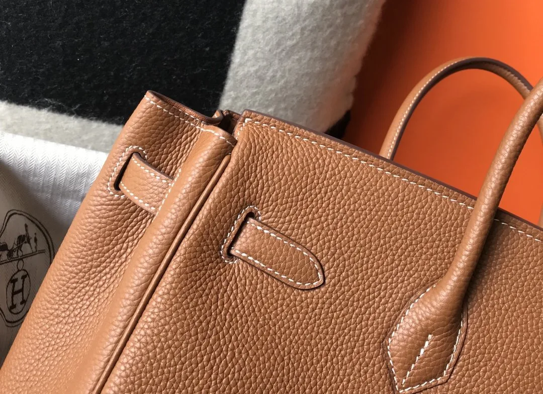 Hermes Birkin Top Handle Bag / Brown Togo Gold Hardware Bag - Image 7