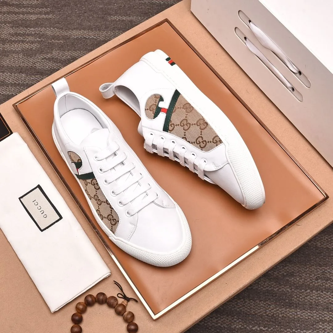 Gucci Men’s GG Sneaker With Web White And Beige - Image 7