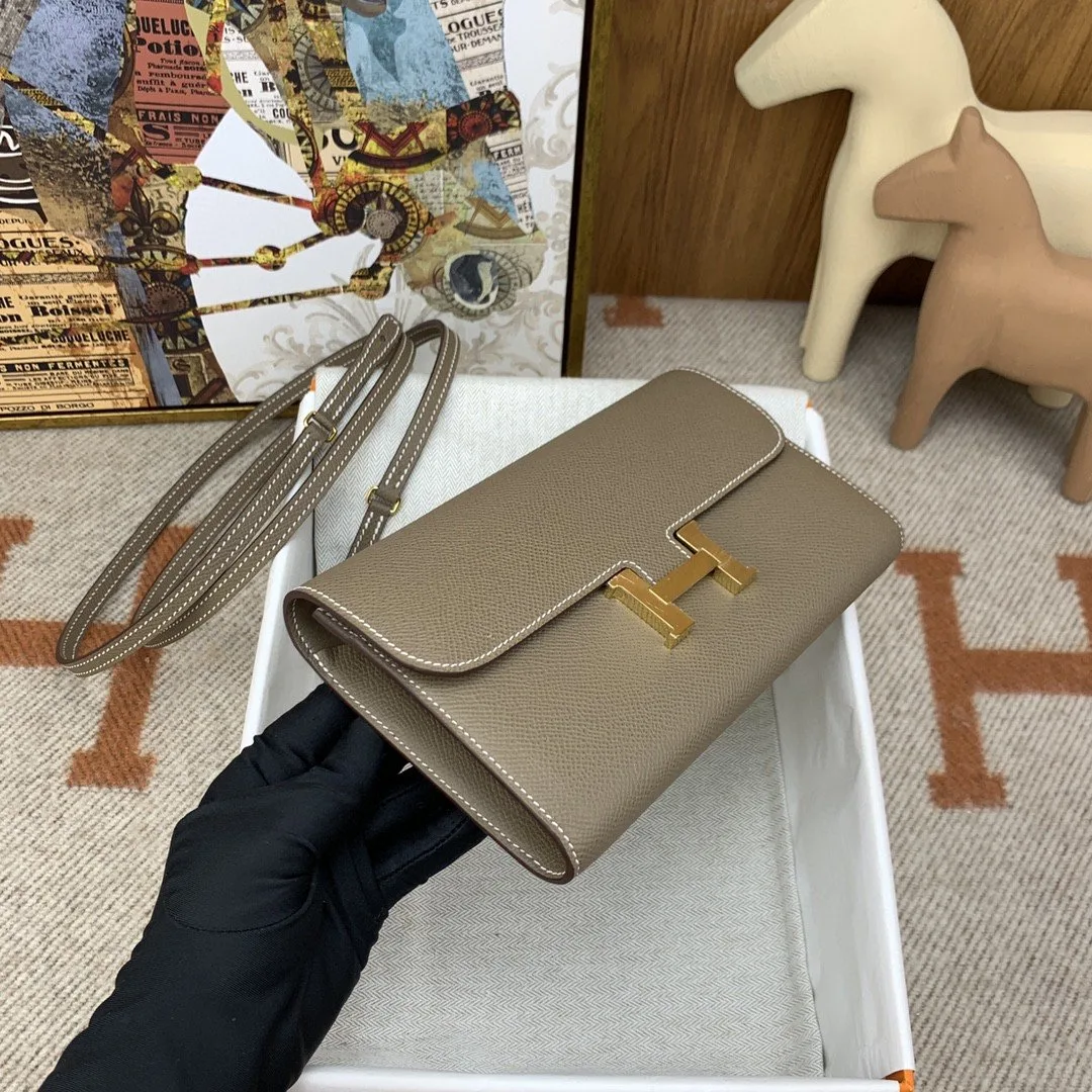Hermes Constance Long Togo Wallet Brown, Gold Toned Hardware Bag - Image 5