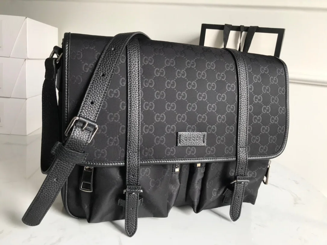 Gucci Shoulder Bag Nylon Shima Black GG Embossed / - Image 6