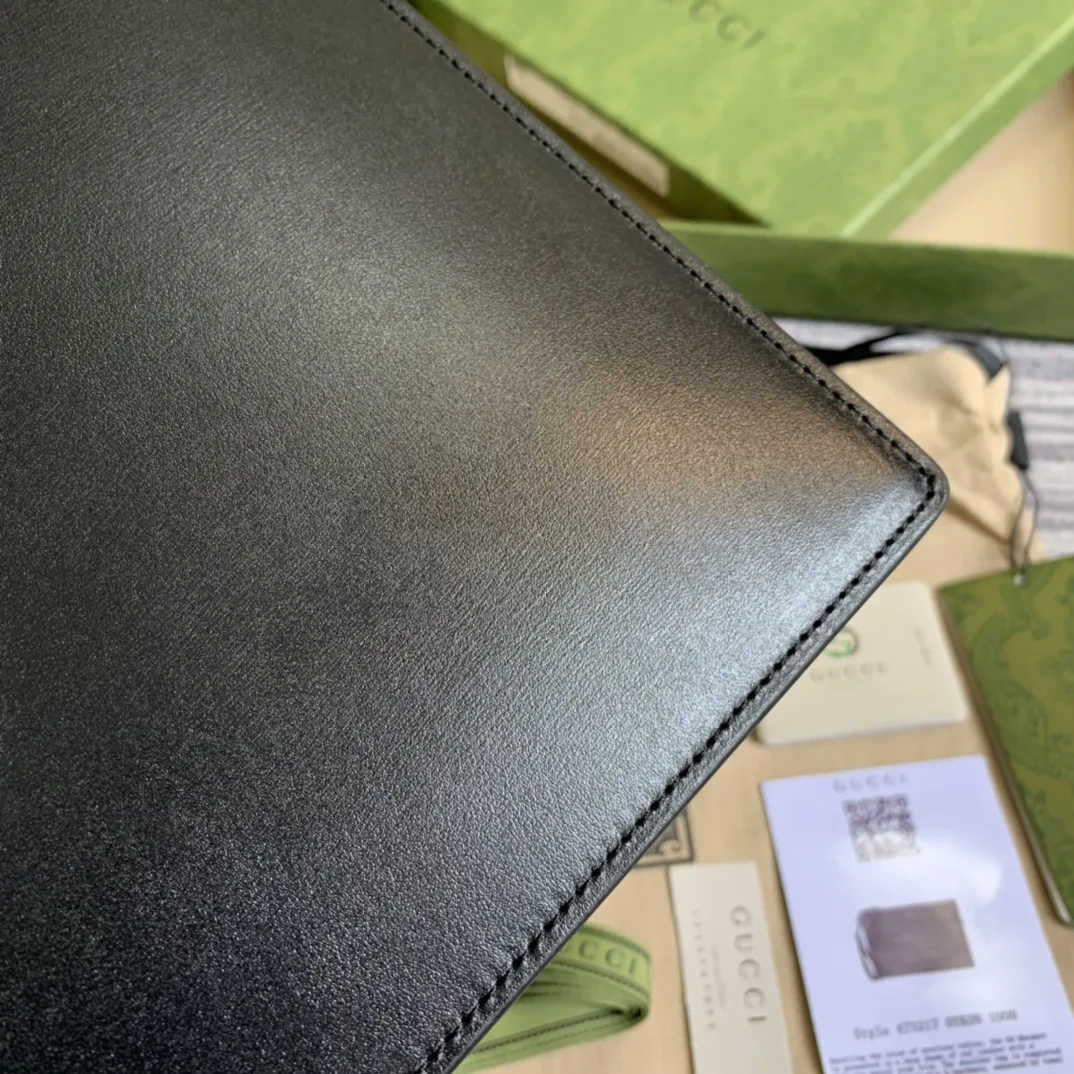 Gucci Marmont Pouch / Black Gold Toned Hardware GG - Image 4