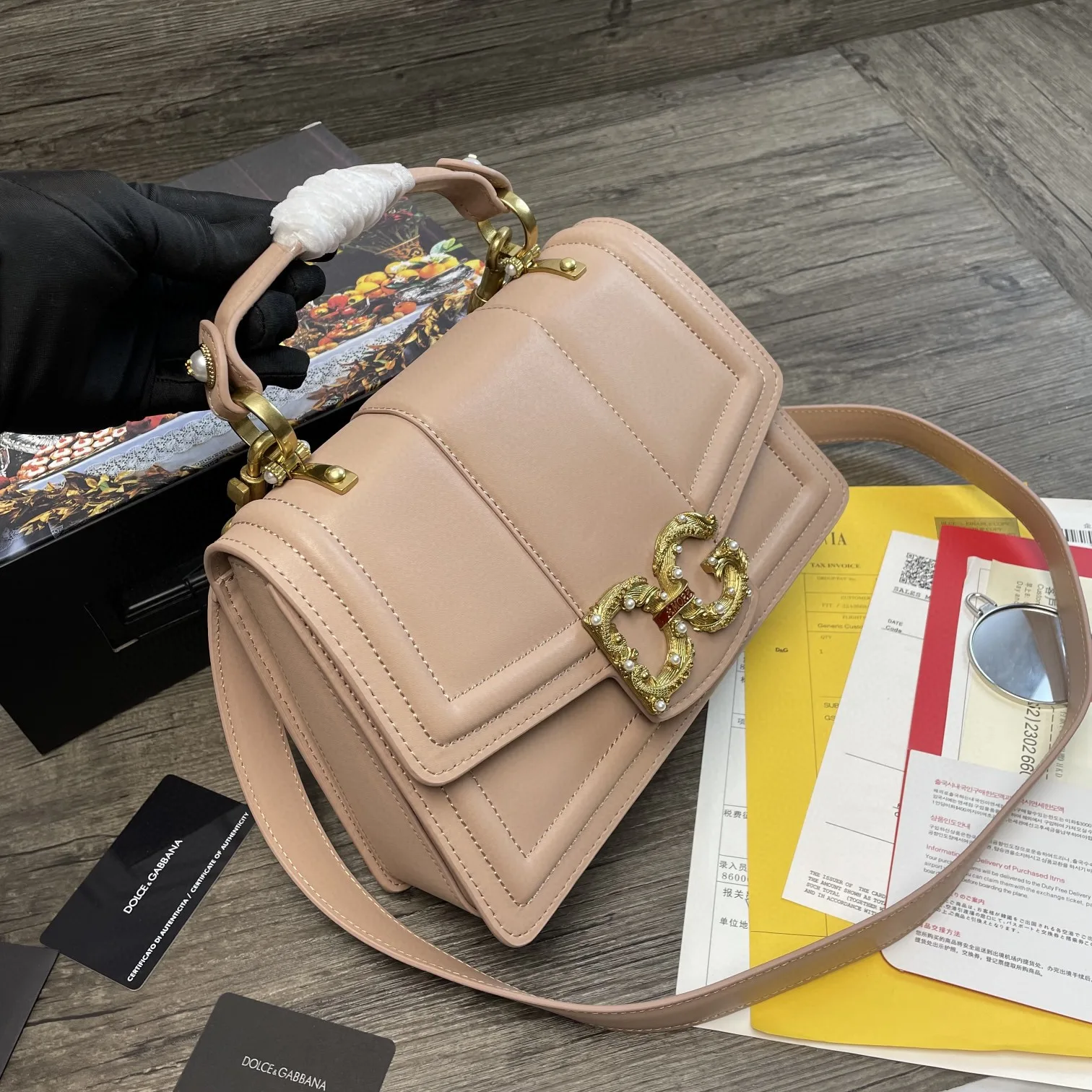 Dolce & Gabbana DG Girls Bag In Quilted Nappa Beige / - Image 8