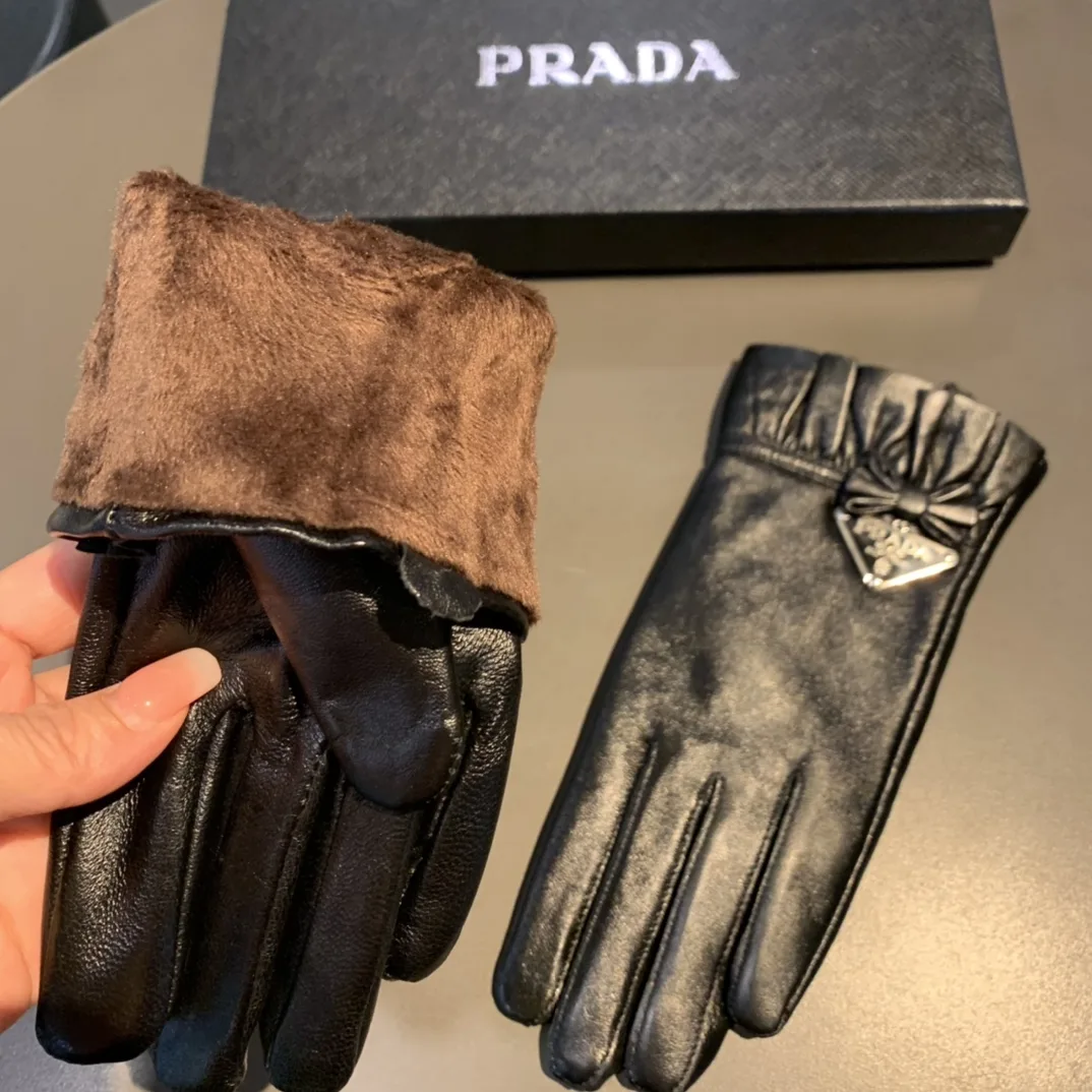 Prada Nappa Gloves In Black - Image 5