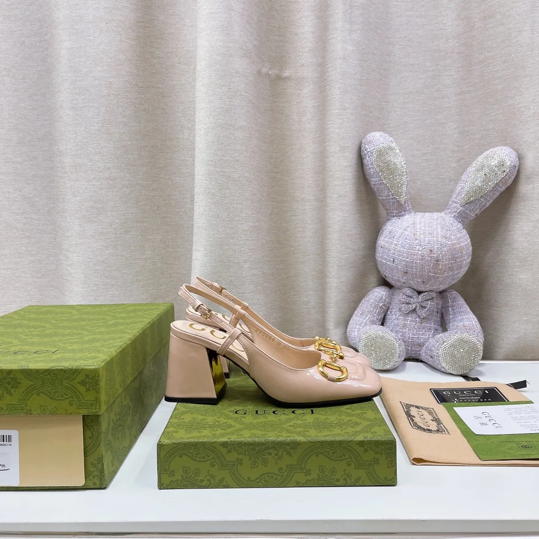 Gucci Women’s Mid-Heel Slingback With Horsebit Pink - Image 3
