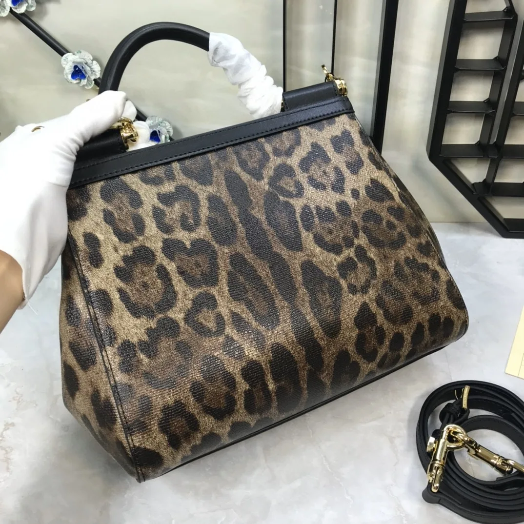 Alternative view of Dolce & Gabbana Leopard Print Medium Sicily Top Handle Bag Muticolour / DG