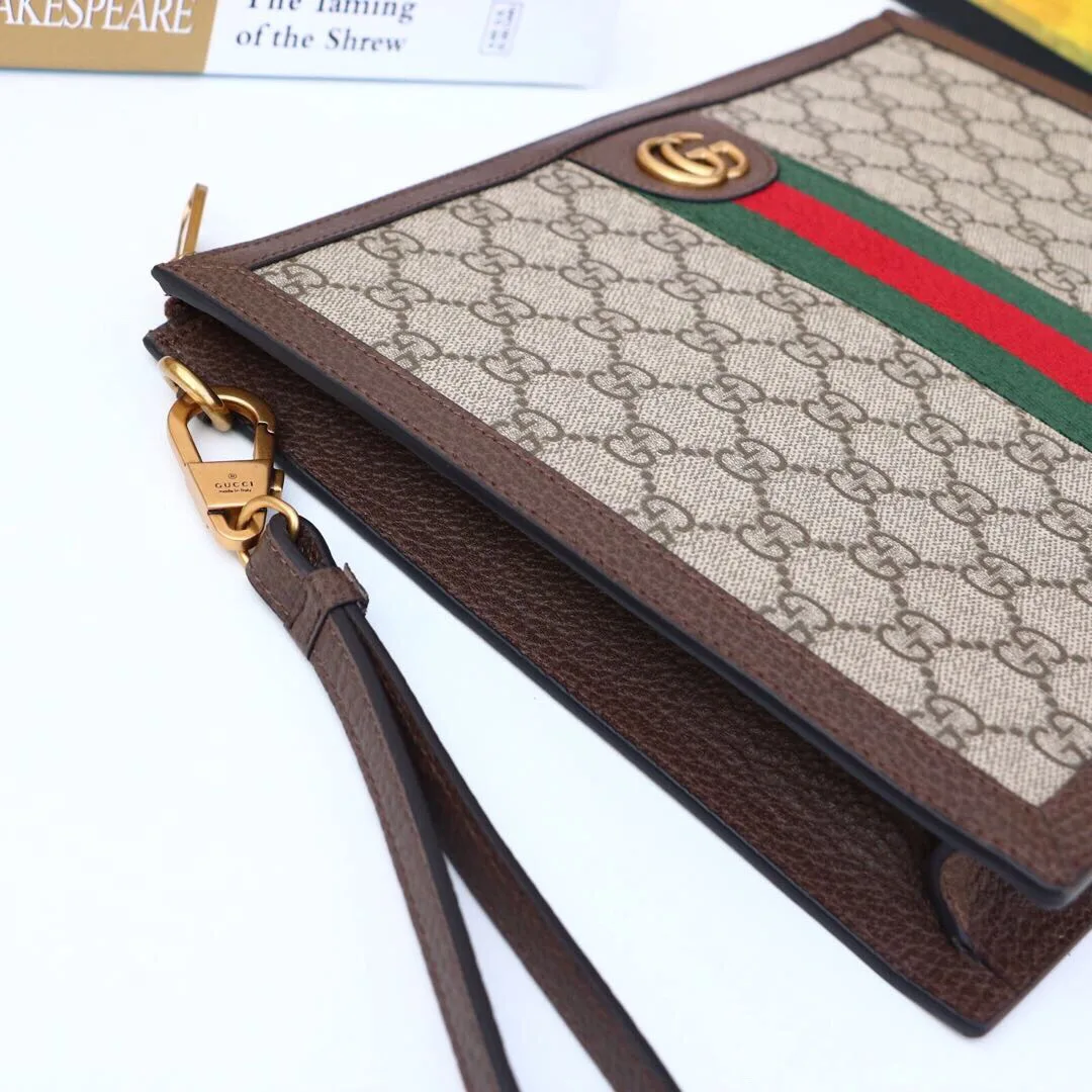 Gucci Ophidia Pouch With Web Beige And Ebony GG Supreme Canvas / - Image 5