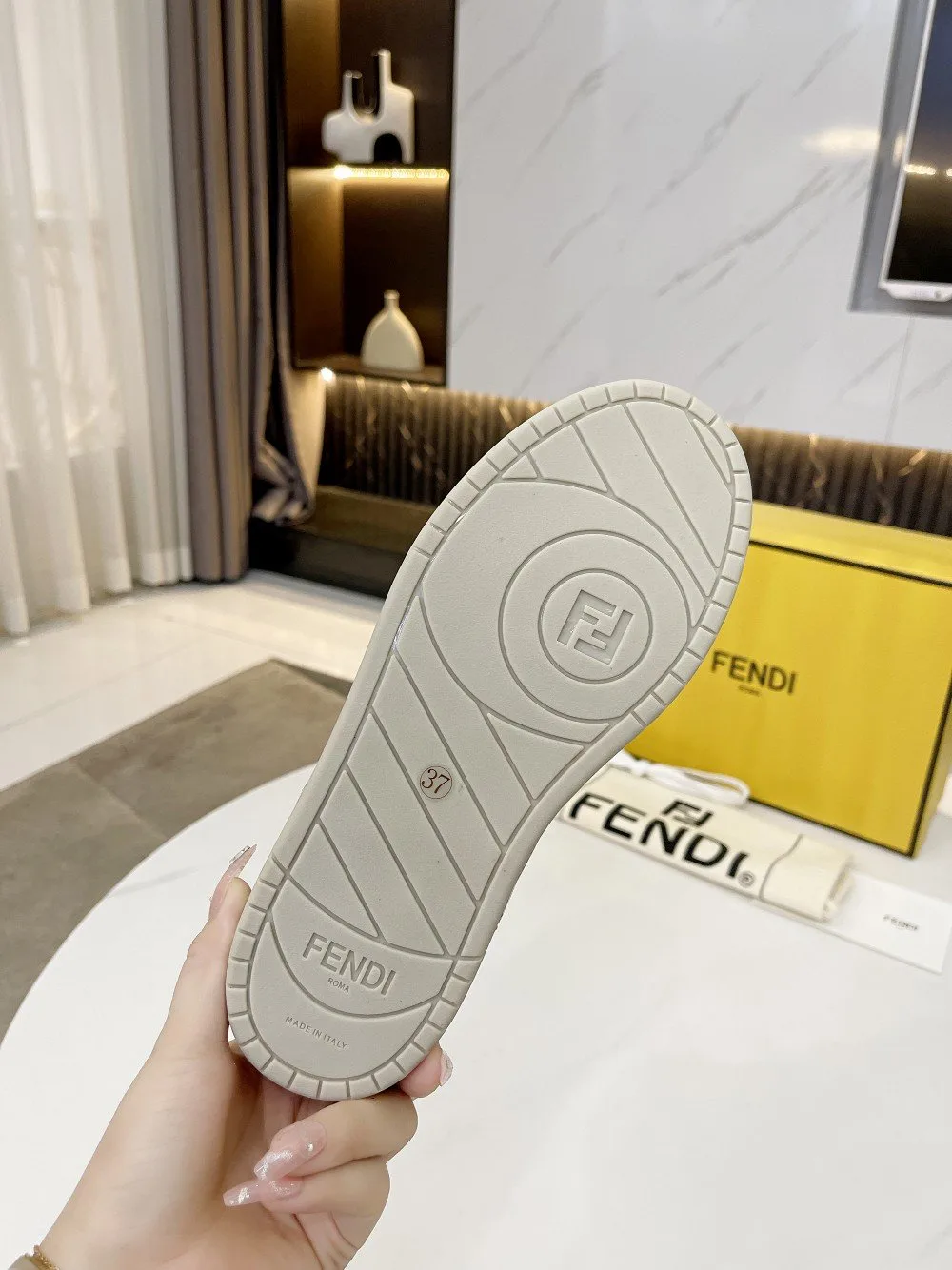 Fendi Low Tops In White - Image 2