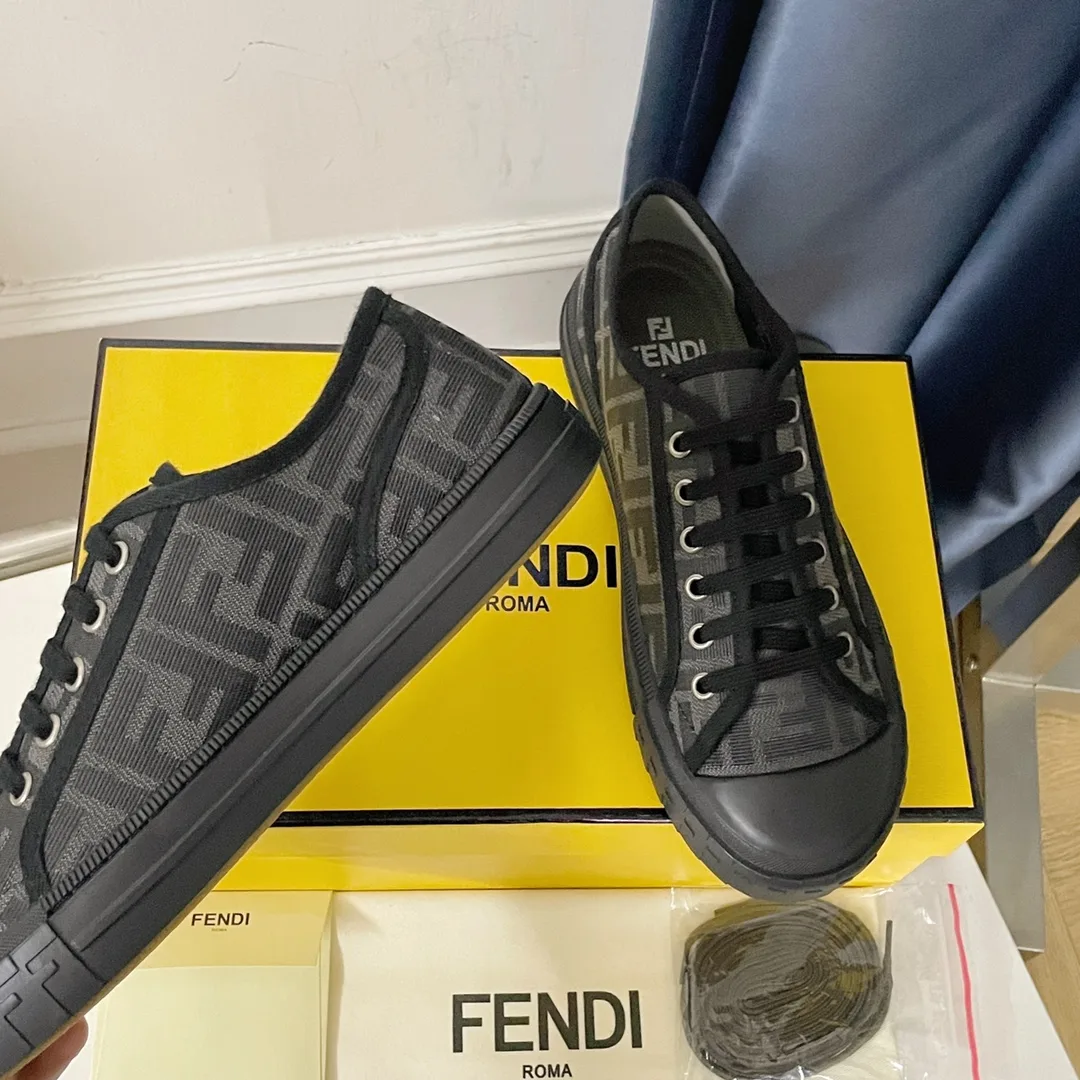 Alternative view of Fendi Domino Black FF Fabric Low-Tops