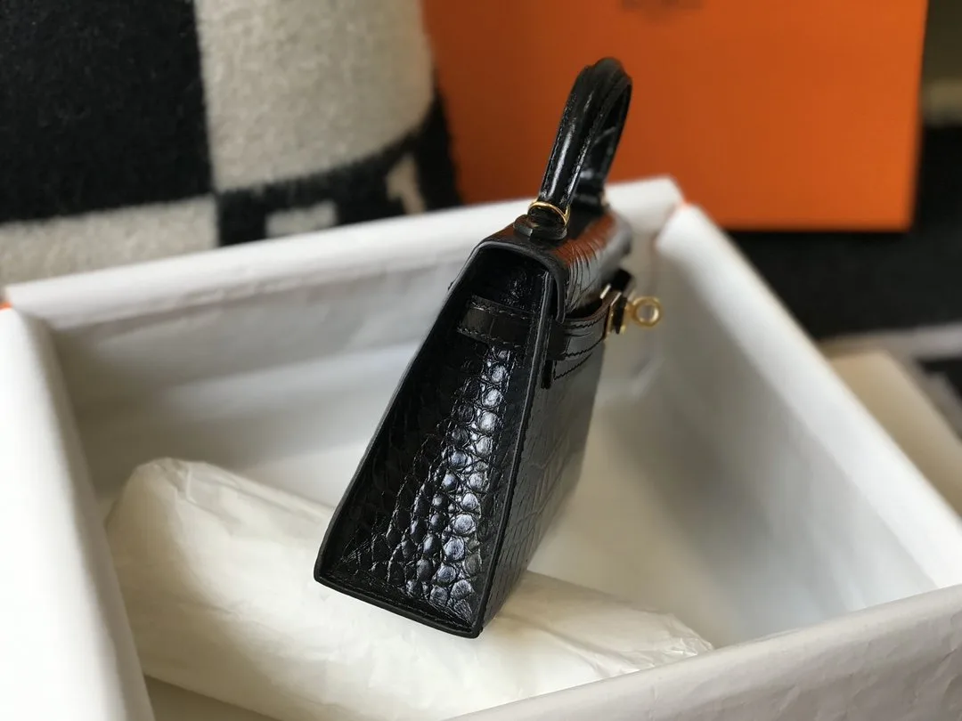 Hermes Kelly Black Gold Toned Hardware / - Image 6
