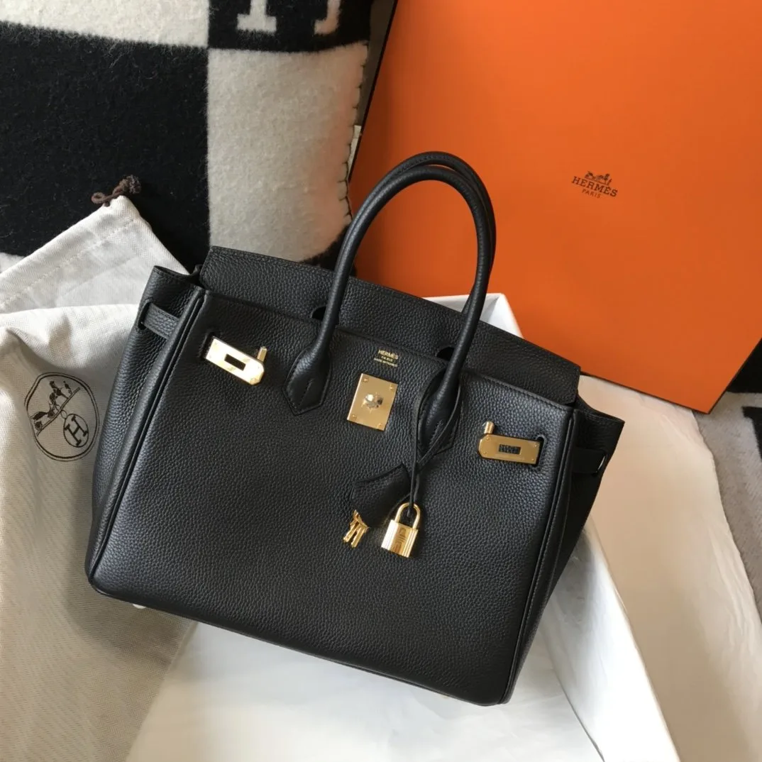 Hermes Birkin Top Handle Bag / Brown Gold Hardware - Image 6