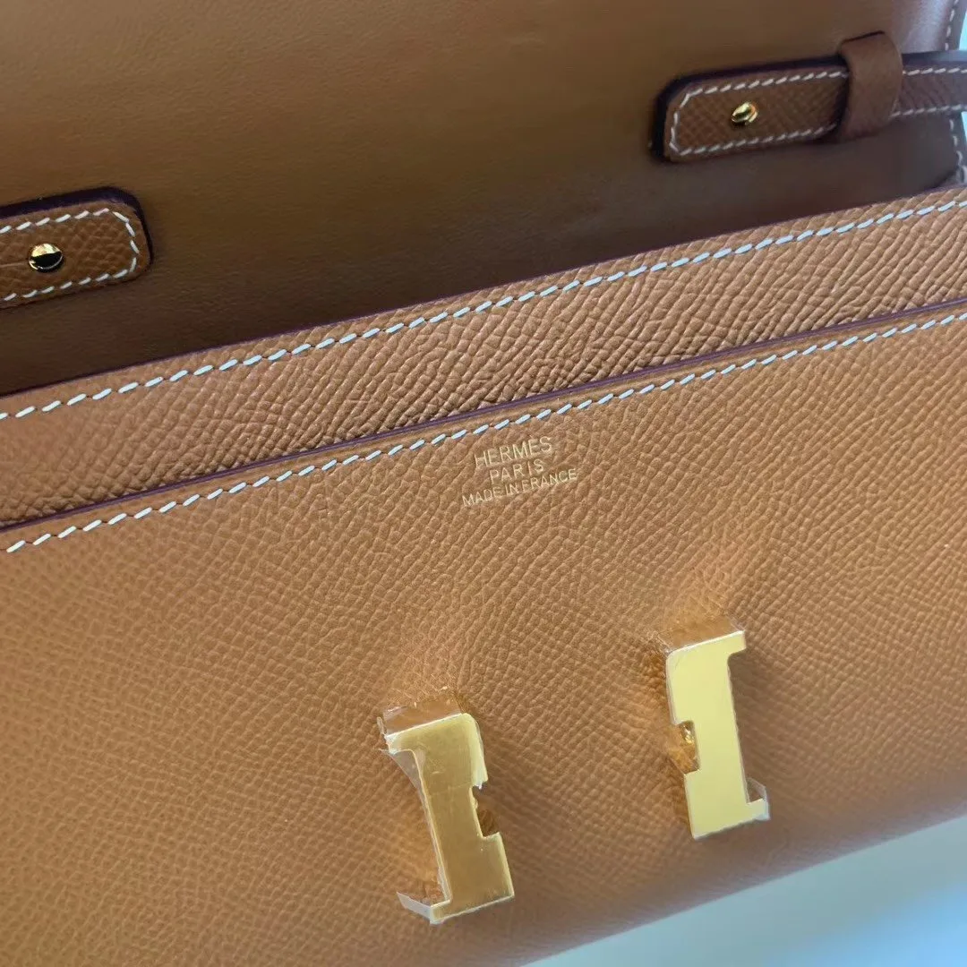 Hermes Constance Togo Long Wallet / Gold Toned Hardware Brown - Image 3