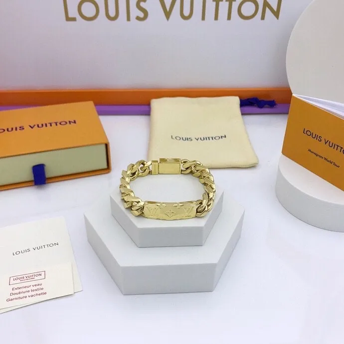 Louis Vuitton Monogram Chain Bracelet Gold Hardware - Image 6