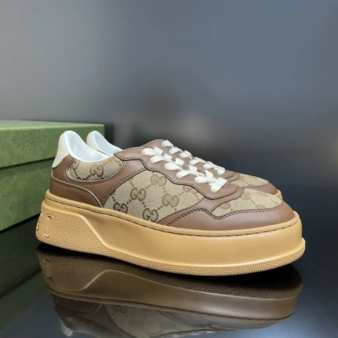 Gucci Womens GG Sneaker Brown And Beige - Image 5
