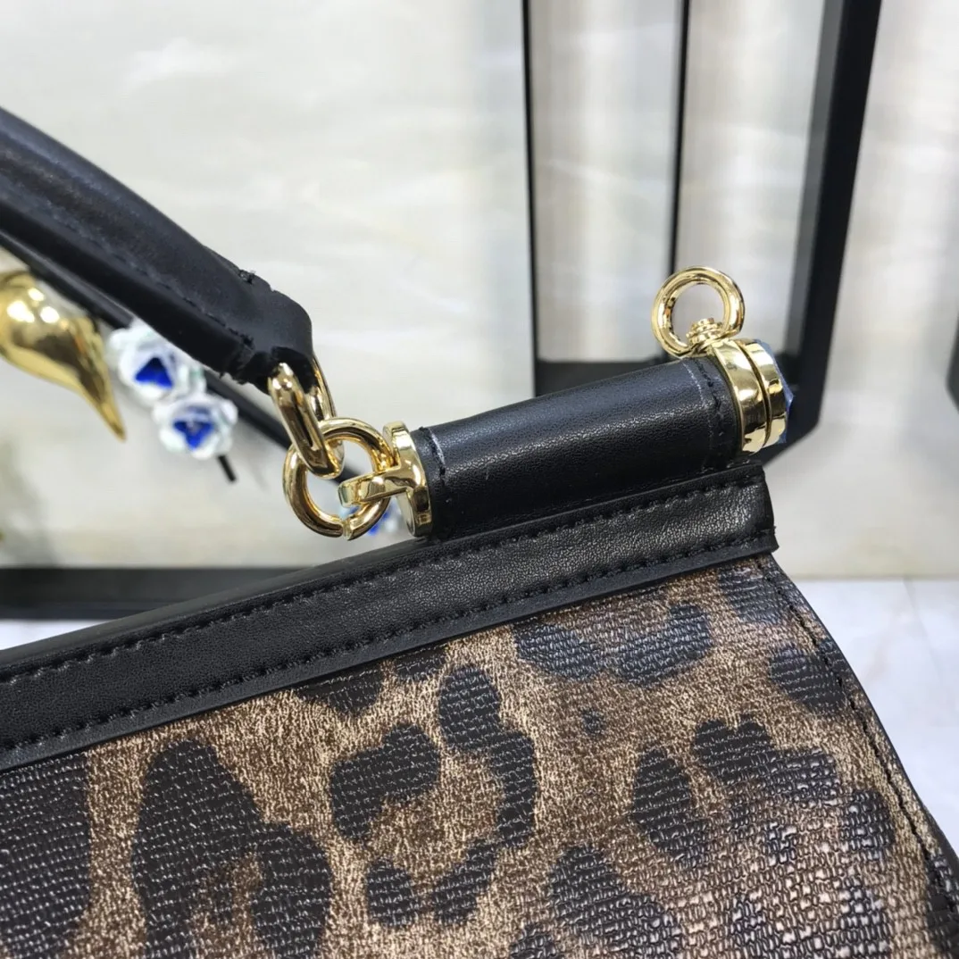 Dolce & Gabbana Leopard Print Medium Sicily Top Handle Bag Muticolour / DG - Image 3