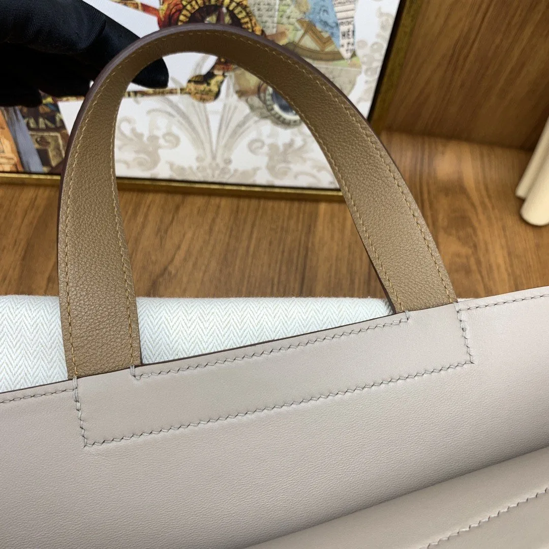Hermes Halzan 31 Brown, Silver Toned Hardware Bag - Image 4